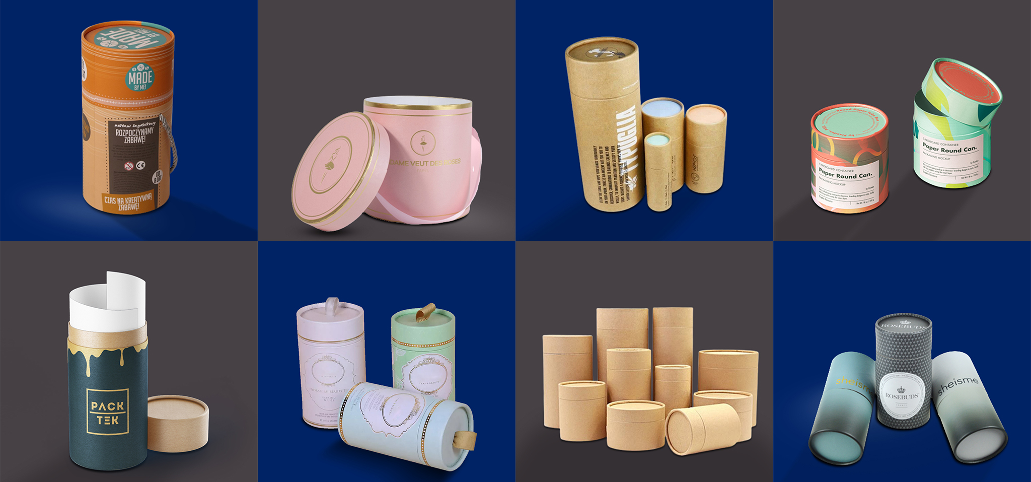 Cardboard Cylindrical Boxes Banner